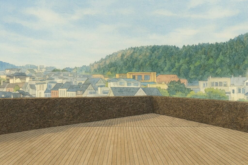 御成桑拿の外気浴イラスト