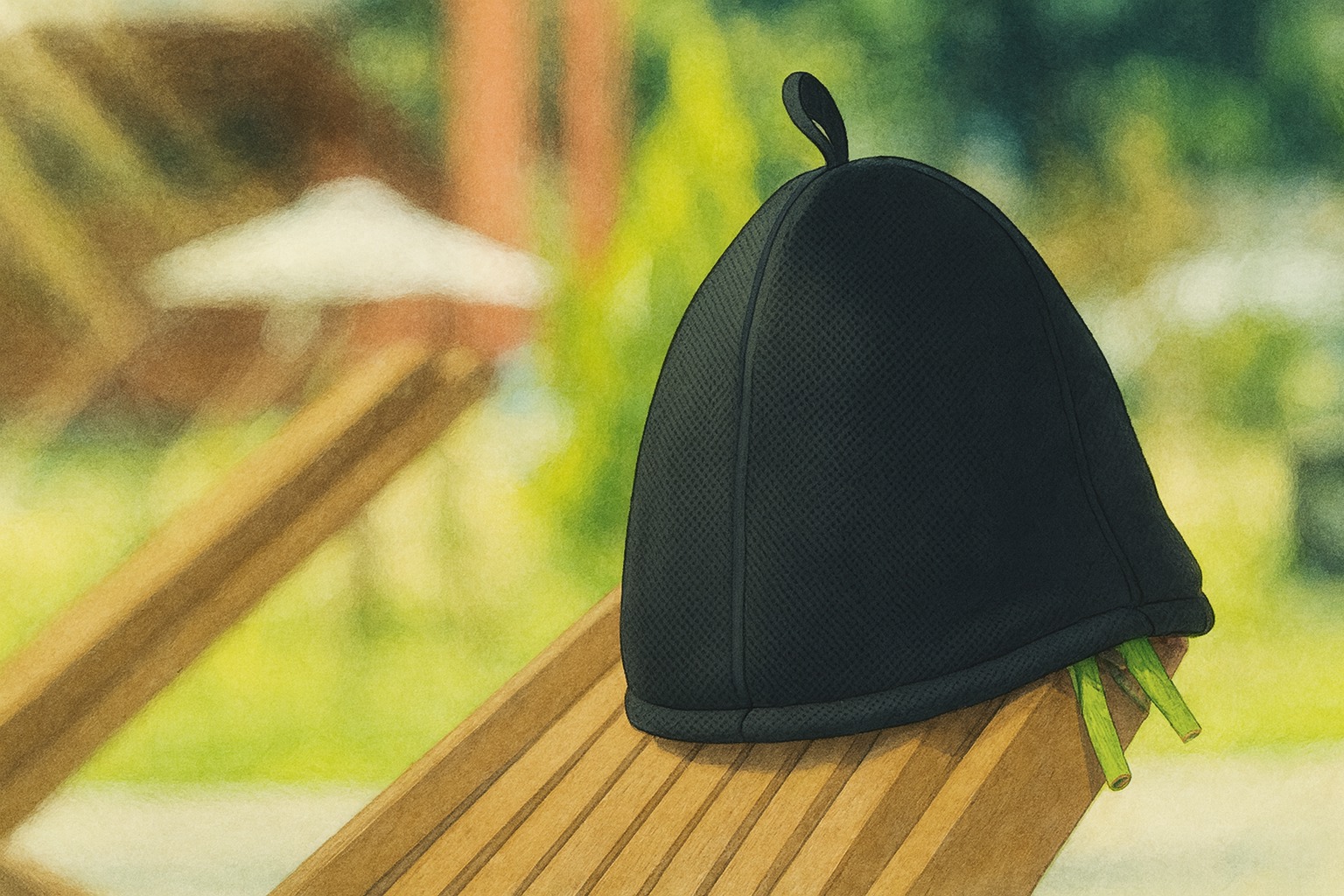 Best Sauna Hat メッシュサウナハットのイラスト