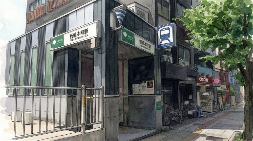 板橋本町駅A4出口のイラスト