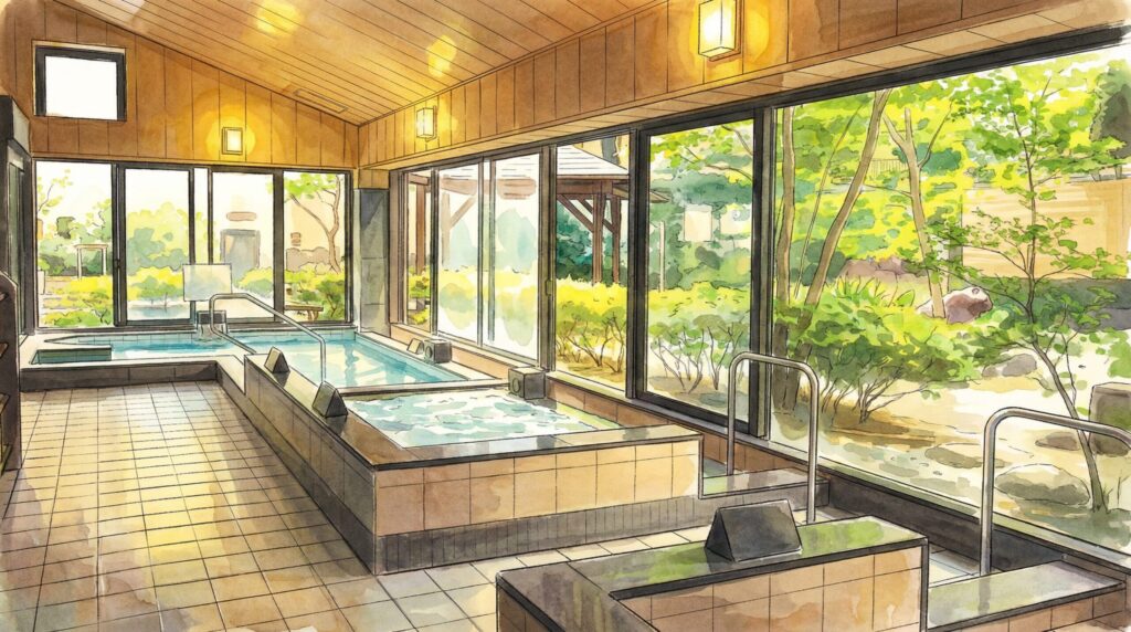 前野原温泉 さやの湯処のイラスト